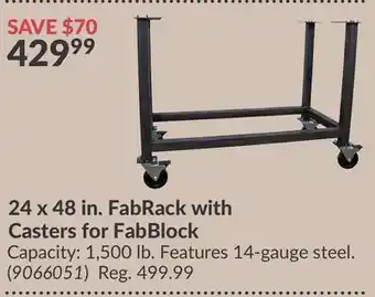Princess Auto 24 x 48 in. FabRack with Casters for FabBlock offer