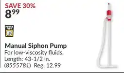 Princess Auto Manual Siphon Pump offer