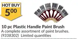 Princess Auto 10 pc Plastic Handle Paint Brush offer