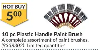 Princess Auto 10 pc Plastic Handle Paint Brush offer