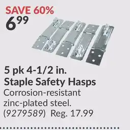 Princess Auto 5 pk 4-1/2 in. Staple Hasps offer