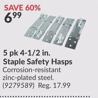 Princess Auto 5 pk 4-1/2 in. Staple Hasps offer