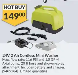 Princess Auto 24V 2 Ah Cordless Mini Washer offer