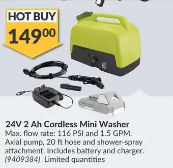 Princess Auto 24V 2 Ah Cordless Mini Washer offer