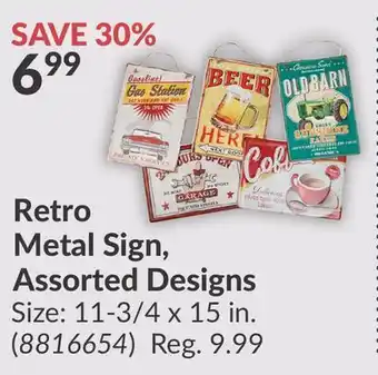 Princess Auto Retro Metal Sign, Assorted Designs offer