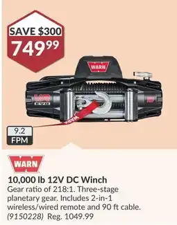 Princess Auto 10, 000 lb 12V DC Winch Gear offer
