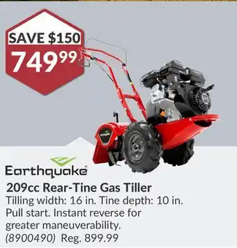 Princess Auto 209cc Rear-Tine Gas Tiller offer