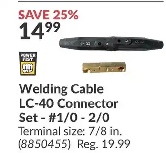 Princess Auto Welding Cable LC-40 Connector Set - #1/0 - 2/0 offer
