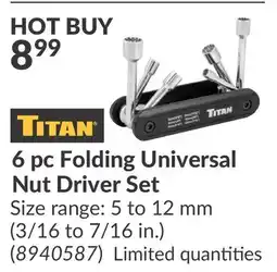Princess Auto 6 pc Folding Universal Nut Driver Set offer