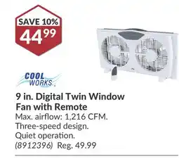 Princess Auto 9 in. Digital Twin Window Fan offer