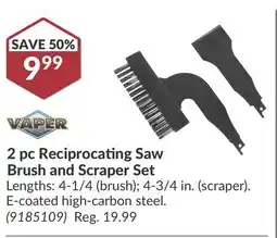 Princess Auto 2 pc Reciprocating Saw Brush and Scraper offer