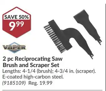 Princess Auto 2 pc Reciprocating Saw Brush and Scraper offer