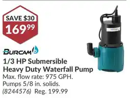 Princess Auto 1/3 HP Submersible Heavy Duty Waterfall Pump offer