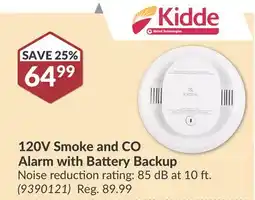 Princess Auto 120V Smoke and CO Alarm with Battery Backup offer