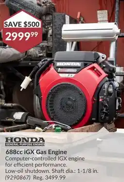 Princess Auto 688cc iGX Gas Engine offer