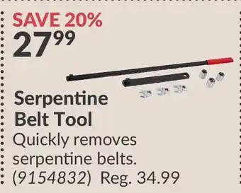 Princess Auto Serpentine Belt Tool offer