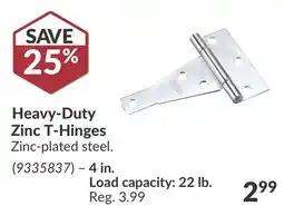 Princess Auto Heavy-Duty Zinc T-Hinges offer
