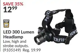 Princess Auto LED 300 Lumen Headlamp offer