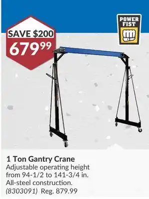 Princess Auto 1 Ton Gantry Crane offer