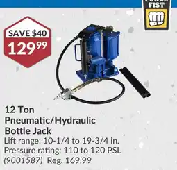 Princess Auto 12 Ton Pneumatic/Hydraulic Bottle Jack offer