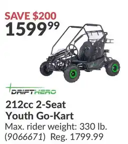 Princess Auto 212cc 2-Seat Youth Go-Kart offer