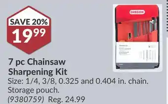 Princess Auto 7 pc Chainsaw Sharpening Kit offer