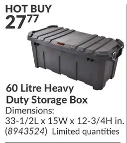 Princess Auto 60 Litre Heavy Duty Storage Box offer
