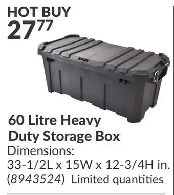 Princess Auto 60 Litre Heavy Duty Storage Box offer
