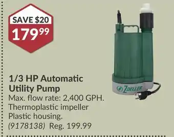 Princess Auto 1/3 HP Automatic Utility Pump offer