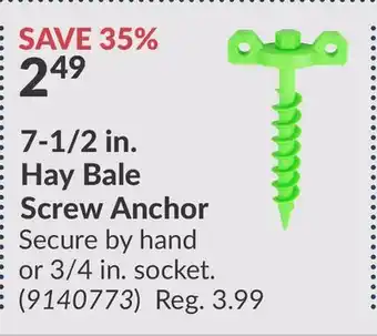 Princess Auto 7-1/2 in. Hay Bale Screw Anchor offer
