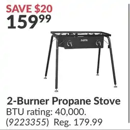 Princess Auto 2-Burner Propane Stove offer