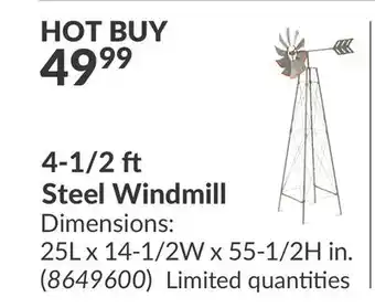Princess Auto 4-1/2 ft Steel Windmill offer