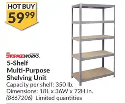 Princess Auto 5-Shelf Multi-Purpose Shelving offer