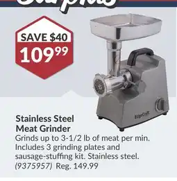Princess Auto Stainless Steel Meat Grinder offer
