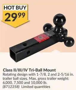 Princess Auto Class II/III/IV Tri-Ball Mount offer