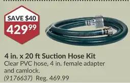 Princess Auto 4 in. x 20 ft Suction Hose Kit offer