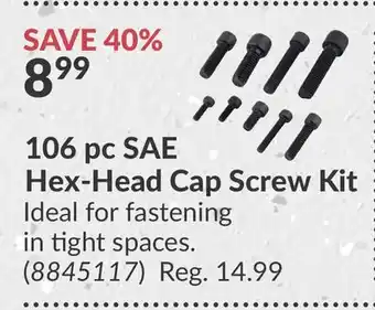 Princess Auto 106 pc SAE Hex-Head Cap Screw Kit offer