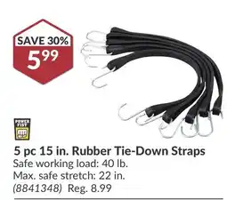 Princess Auto 5 pc 15 in. Rubber Tie-Down Straps offer