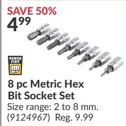Princess Auto 8 pc Metric Hex Bit Socket Set offer