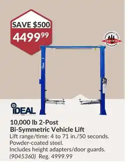 Princess Auto 10, 000 lb 2-Post Bi-Symmetric Vehicle Lift offer