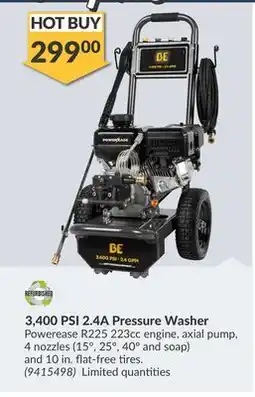 Princess Auto 3,400 PSI 2.4A Pressure Washer offer