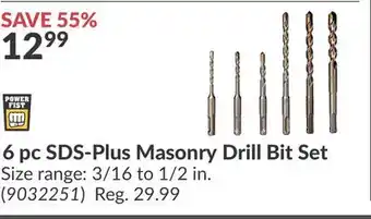 Princess Auto 6 pc SDS-Plus Masonry Drill Bit Set offer