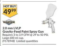 Princess Auto 2.0 mm LVLP Gravity-Feed Paint Spray Gun offer