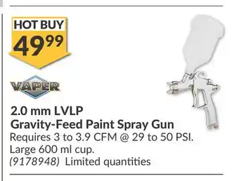 Princess Auto 2.0 mm LVLP Gravity-Feed Paint Spray Gun offer