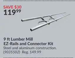 Princess Auto 9 ft Lumber Mill EZ-Rails and Connector Kit offer