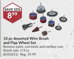 Princess Auto 10 pc Assorted Wire Brush and Flap Wheel Set offer