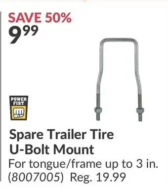 Princess Auto Spare Trailer Tire U-Bolt Mount offer
