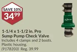 Princess Auto 1-1/4 x 1-1/2 in. Pro Sump Pump Check Valve offer