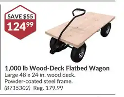 Princess Auto 1,000 lb Wood-Deck Flatbed Wagon offer