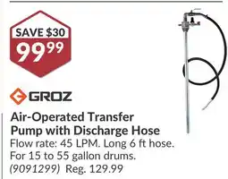 Princess Auto Air-Operated Transfer Pump with Discharge Hose offer